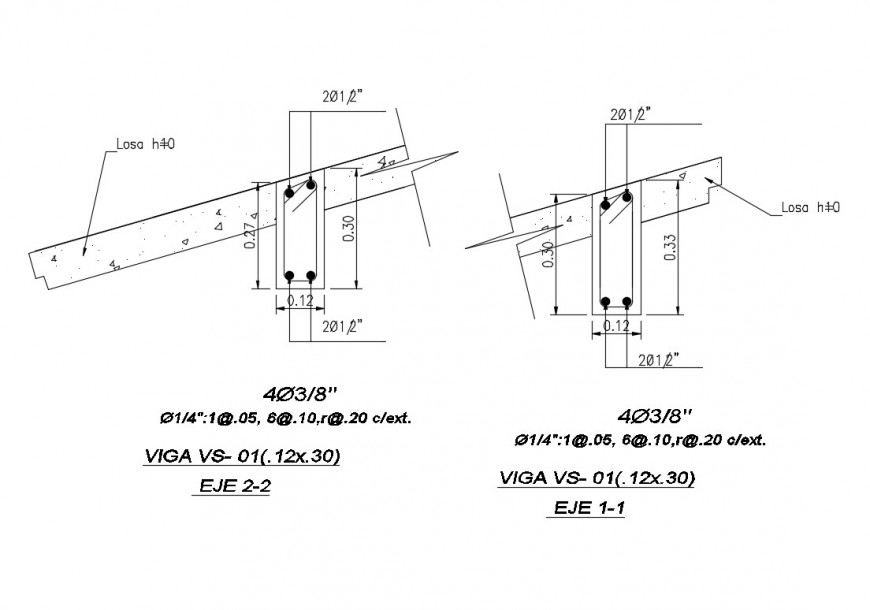 Reinforcement detail in structure 2d view CAD construction block layout file in dwg format